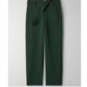 NWT Aritzia Wilfred Tie Front Pant - Green Size 2